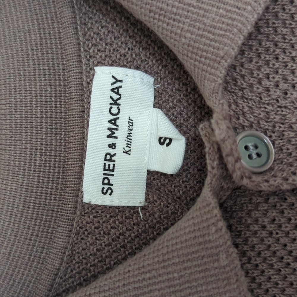 Spier & Mackay Linen/Cotton Open Weave Knit Polo Sweater - Picture 2 of 6